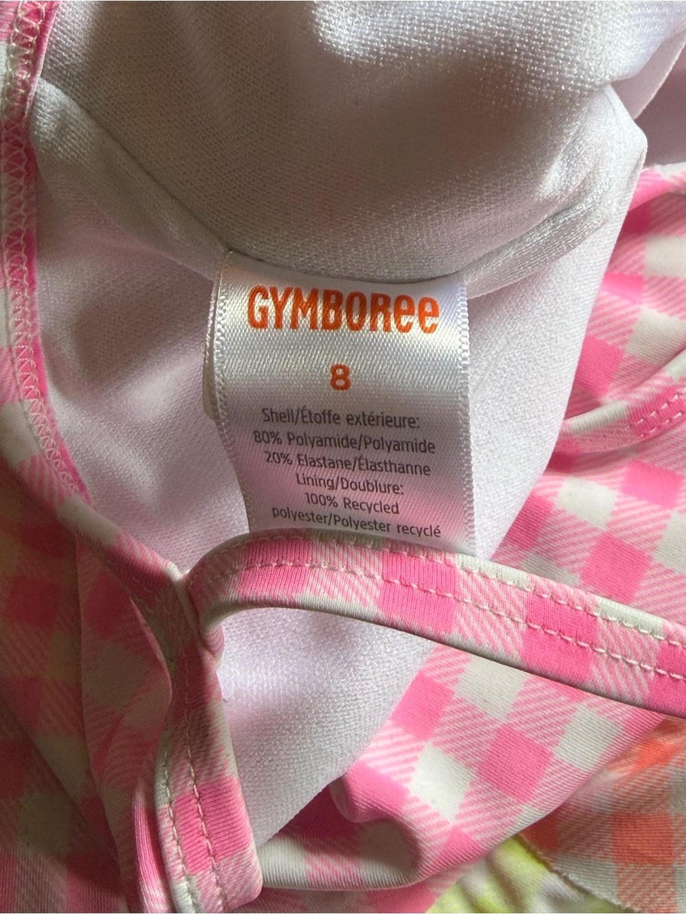 Gymboree Pink Multi-Color Gingham Ruffle One-Piece Swim - Picture 3 of 4